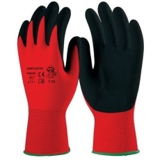 Coverguard GAN1LACI MÁRTOTT FEKETE LATEX munkavédelmi kesztyű, PIROS TEXTIL KÉZHÁTTAL