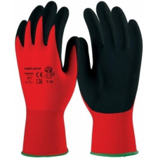 Coverguard Kesztyű mártott latex textil kézháttal fekete/piros 7 védőkesztyű