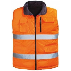 Coverguard Mellény Hi-Viz Fluo bélelt kifordítható Oxford külső szürke/narancs L