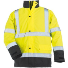 Coverguard ROADWAY télikabát, sárga/kék, melegbélés, Oxford külső, taft belső, fényvisszaverő csíkok, S láthatósági ruházat