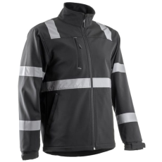 Coverguard Vigile fekete softshell dzseki fényvisszaverő csíkkal (fekete, 3XL)