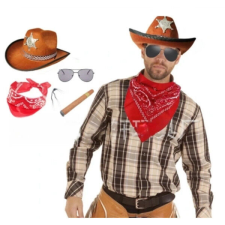  Cowboy jelmez kiegészítő szett (4 db-os) jelmez