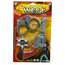 Cowboy szett bilinccsel - 3 darabos - barna/ezüst jelmez