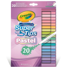 Crayola : SuperTips kimosható filctoll készlet, pasztell - 20 db-os filctoll, marker