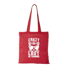 Crazy cat - Bevásárló táska piros ajándéktárgy