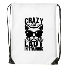  Crazy cat - Sport táska Fehér egyedi ajándék