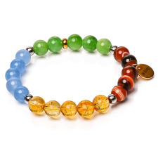  Crazy Colour Elements – Citrin, achát és jade ásvány karkötő dobozban karkötő