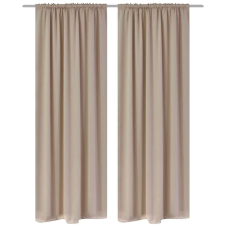 Cream vidaXL 2 részes krémszínű sötétítő függöny nyílással 135 x 245 cm lakástextília