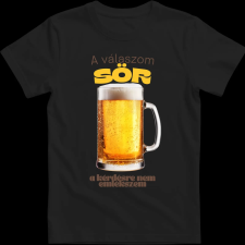 Createyou A válaszom sör.... - Férfi - Fekete - M férfi póló