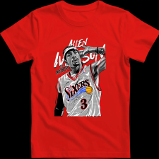 Createyou Allen Iverson.. - Férfi - Piros - 3XL férfi póló