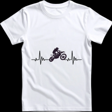 Createyou Cross motor ekg - Férfi , Fehér , S férfi póló