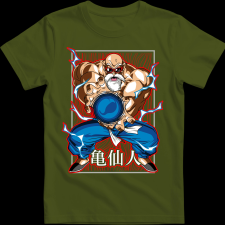 Createyou Dragon Ball Zseniális Teknős - Férfi - Sötétzöld - XL férfi póló