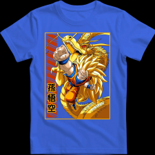 Createyou DragonBall SSJ3 Goku - Férfi - Királykék - 2XL férfi póló