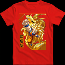 Createyou DragonBall SSJ3 Goku - Férfi - Piros - M férfi póló