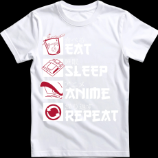 Createyou Eat, Sleep, Anime, Repeat - Férfi - Fehér - 3XL