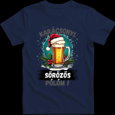 Createyou Ez a karácsonyi sörözős pólóm! - Férfi - Sötétkék - M