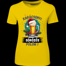 Createyou Ez a karácsonyi sörözős pólóm! - Női - Sárga - XL