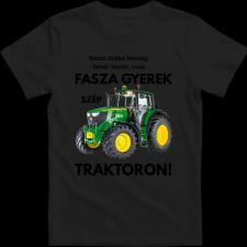 Createyou Fasza gyerek traktoron - Férfi - Fekete - 2XL férfi póló