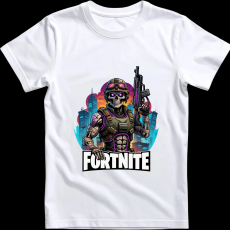 Createyou Fortnite egyedi póló 2 - Férfi - Fehér - 3XL