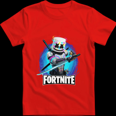 Createyou Fortnite egyedi póló 3 - Férfi - Piros - M