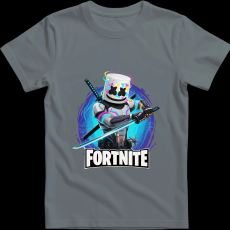 Createyou Fortnite egyedi póló 3 - Férfi - Szürke - XL
