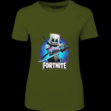Createyou Fortnite egyedi póló 3 - Női - Sötétzöld - 2XL női póló
