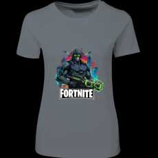 Createyou Fortnite egyedi póló 6 - Női - Szürke - S