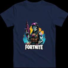 Createyou Fortnite egyedi póló - Férfi - Sötétkék - 2XL