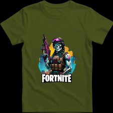 Createyou Fortnite egyedi póló - Férfi - Sötétzöld - L férfi póló