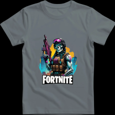 Createyou Fortnite egyedi póló - Férfi - Szürke - 2XL
