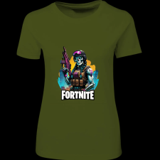 Createyou Fortnite egyedi póló - Női - Sötétzöld - XL női póló