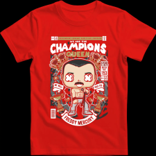 Createyou Freddy Mercuri Queen - Férfi - Piros - 2XL férfi póló