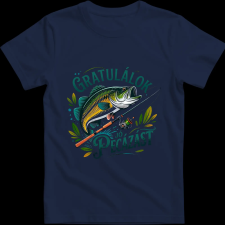 Createyou Gratulálok, Jó pecázást - Férfi , Sötétkék , 3XL férfi póló