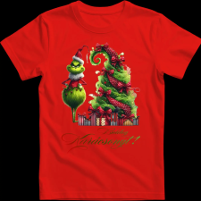 Createyou Grinch,Boldog Karácsonyt! - Férfi - Piros - S férfi póló
