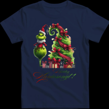 Createyou Grinch,Boldog Karácsonyt! - Gyermek - Sötétkék - XL gyerek póló