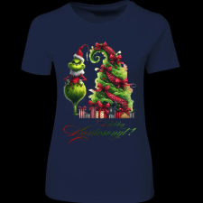 Createyou Grinch,Boldog Karácsonyt! - Női - Sötétkék - XL női póló