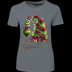 Createyou Grinch,Boldog Karácsonyt! - Női - Szürke - 2XL