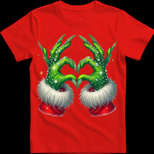 Createyou Grincs szív - Férfi - Piros - L férfi póló