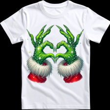 Createyou Grincs szív - Gyermek - Fehér - L gyerek póló