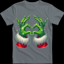 Createyou Grincs szív - Gyermek - Szürke - L gyerek póló