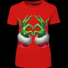 Createyou Grincs szív - Női - Piros - L női póló