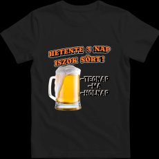 Createyou Hetente 3 nap iszok sört! - Férfi - Fekete - 3XL