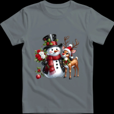 Createyou Hóember szarvassal - Férfi - Szürke - S férfi póló