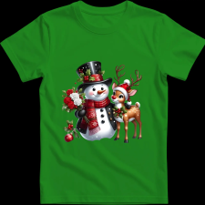 Createyou Hóember szarvassal - Férfi - Zöld - 3XL férfi póló