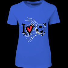 Createyou I love foci - Női , Királykék , M női póló