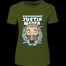 Createyou Justin Bieber - Női - Sötétzöld - S női póló
