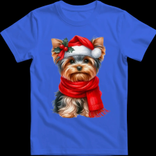 Createyou Karácsonyi Yorki - Férfi - Királykék - 3XL férfi póló