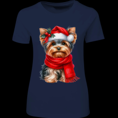 Createyou Karácsonyi Yorki - Női - Sötétkék - 2XL