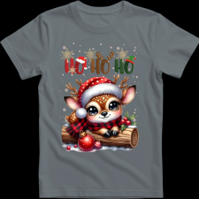 Createyou Kicsi szarvas HoHoHo - Férfi - Szürke - 2XL férfi póló