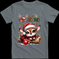 Createyou Kicsi szarvas HoHoHo - Férfi - Szürke - L férfi póló